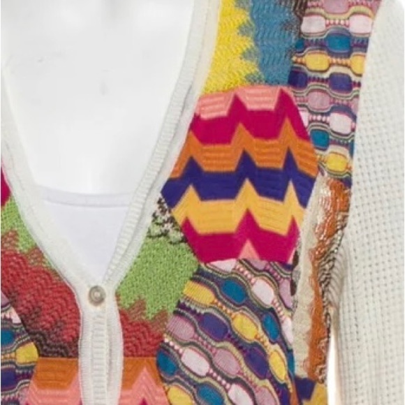 Missoni Collectible Vintage patchwork Cardigan Sweater, Y2K Limited Edition, S/M - Picture 4 of 14